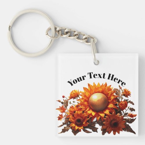 Sunflower Serenade Keychain GIft Customizable