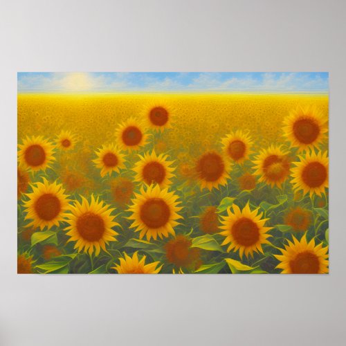 Sunflower Serenade  Natures Golden Symphony Poster