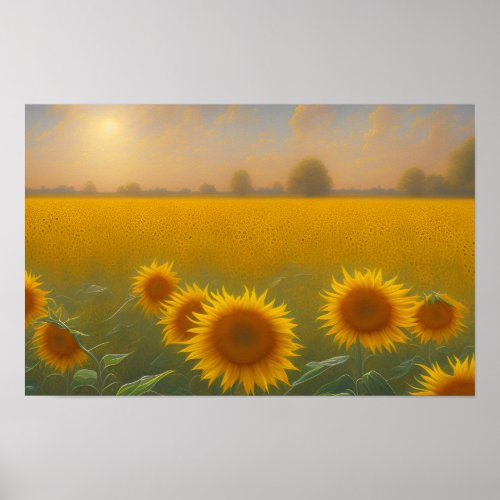 Sunflower Serenade  Natures Golden Symphony Poster
