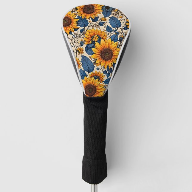 Sunflower Serenade:  Nature's Radiant Beauty Art Golf Head Cover (Front)