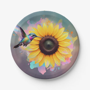 " SUNFLOWER SERENADE " PAPER PLATES