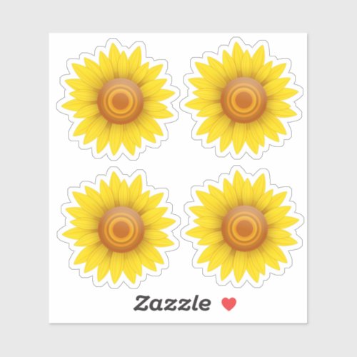 Sunflower Set of 4 Sticker