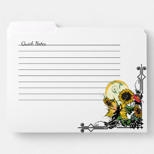 Sunflower Shadow Fairy and Cosmic Cat File Folder