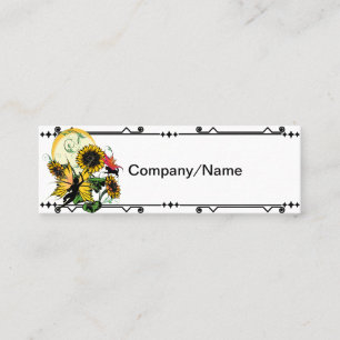 Sunflower Shadow Fairy and Cosmic Cat Mini Business Card