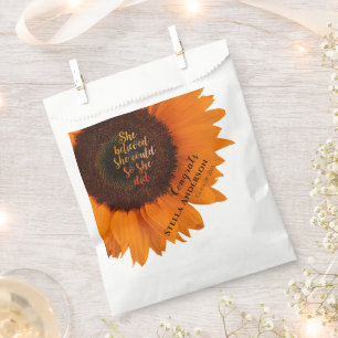 Sunflower She Believed She Could Personalized Grad Favor Bag