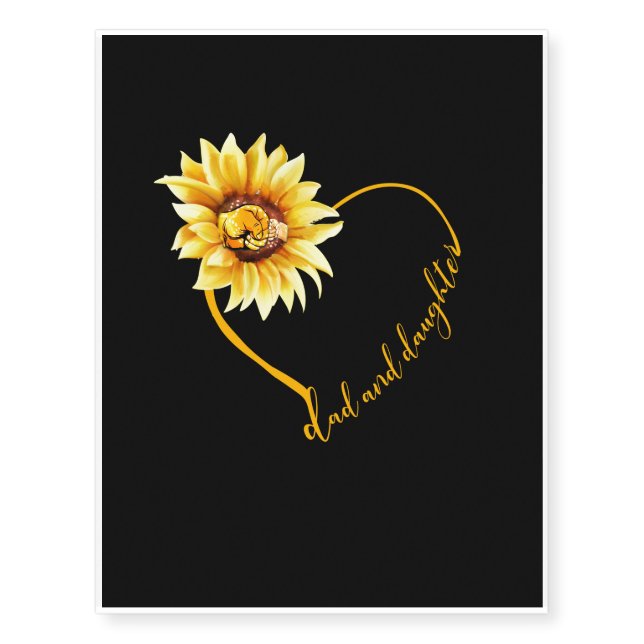 Sunflower Shirt For Dad And Mother, Father's Day Temporary Tattoos (Front)