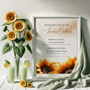 Sunflower Signature Wedding Cocktail Sign