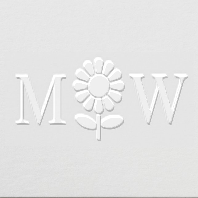 Sunflower Silhouette 2 Initial Wedding Couple #1 Embosser (Design)