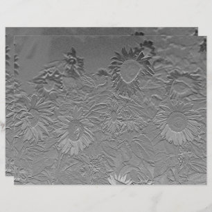 Sunflower Silver Gray Floral Design Decoupage