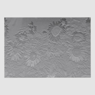 Sunflower Silver Gray Floral Design Decoupage Tissue Paper