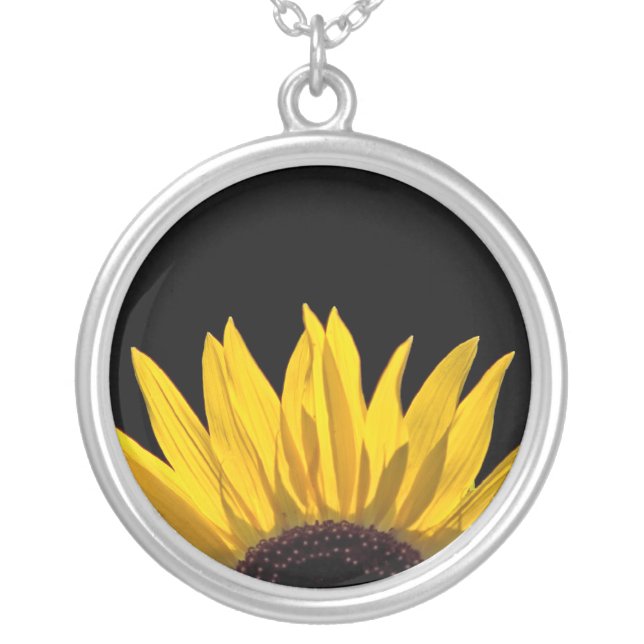 Sunflower Silver Plated Necklace (Front)
