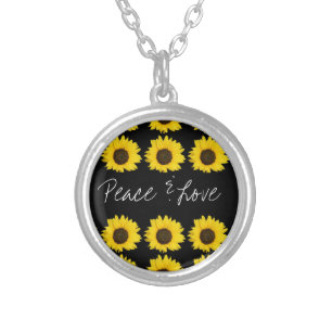 Sunflower Silver Plated Necklace