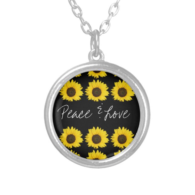 Sunflower Silver Plated Necklace (Front)