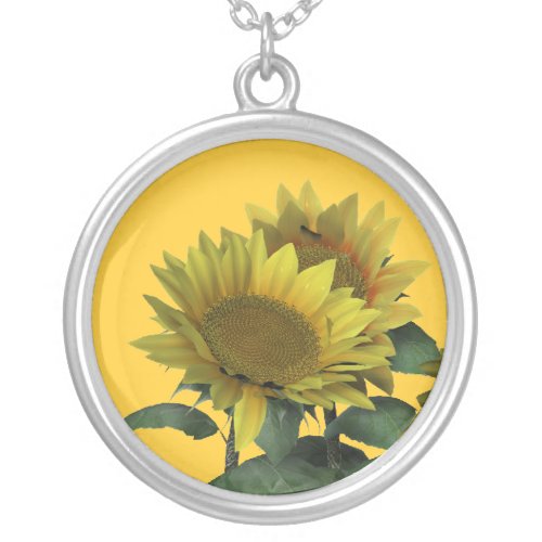 Sunflower Silver Plated Necklace