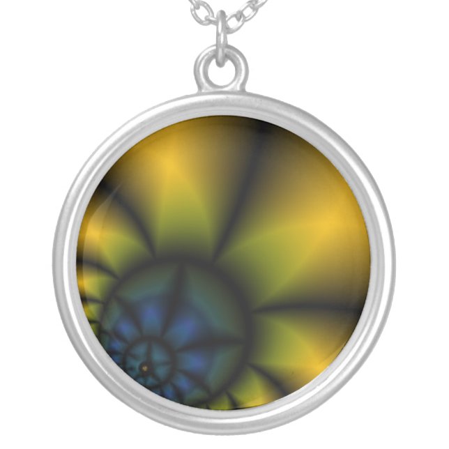 sunflower silver plated necklace (Front)