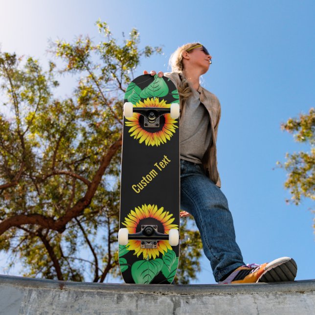 Sunflower Skateboard Personalized Text (Outdoor 1)