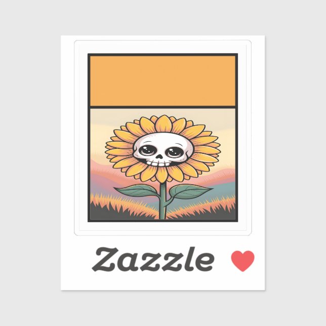 Sunflower Skull Sticker (Sheet)