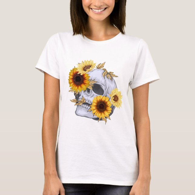 SUNFLOWER SKULL WOMEN'S T SHIRT (Front)