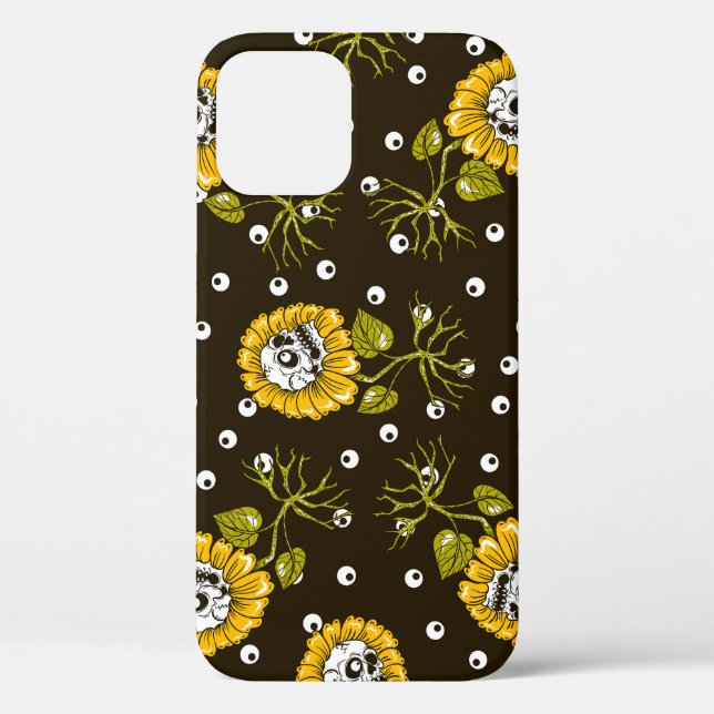 Sunflower Skulls: Unique Seamless Pattern. Case-Mate iPhone Case (Back)