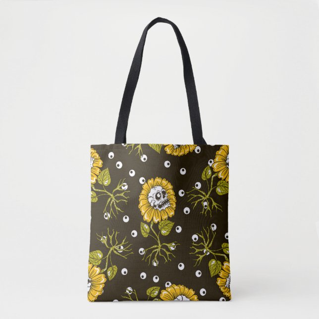 Sunflower Skulls: Unique Seamless Pattern. Tote Bag (Front)