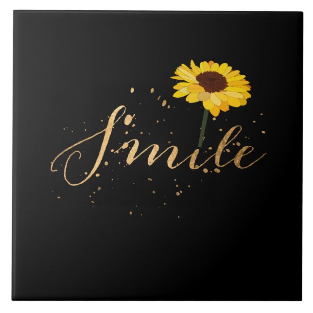 Sunflower Smile Ceramic Tile (Front)