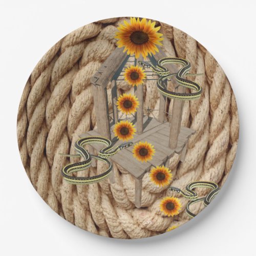 Sunflower Snakes Paper Plates