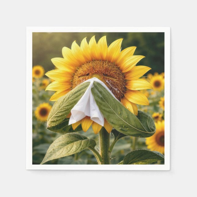 Sunflower Sneezing into a Tissue Napkins (Front)