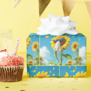 Sunflower Sneezing Into a Tissue Wrapping Paper