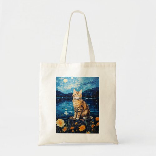 Sunflower Sonata with a Vintage Cat Muse An Homag Tote Bag