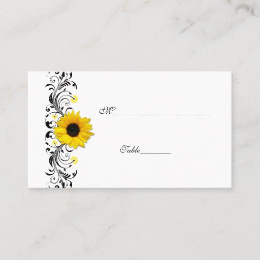 Customizable Sunflower Special Occasion Place Card Business Card Template