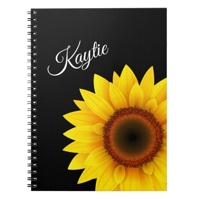 Sunflower Spiral Custom Notebook (Front)
