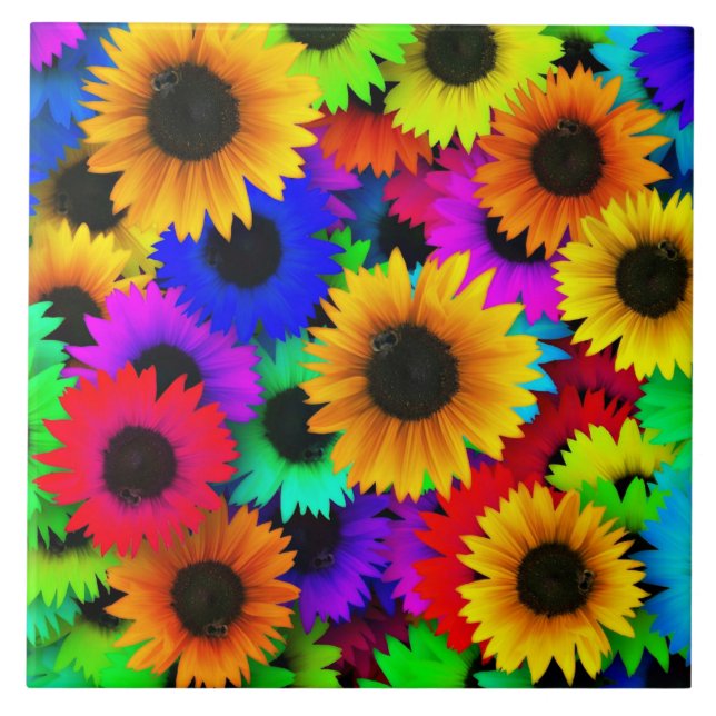 Sunflower Splendor Ceramic Tile (Front)
