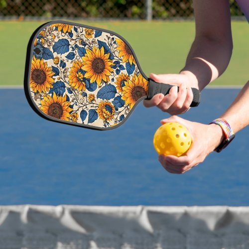 Sunflower Splendor Vibrant Floral Artwork Pickleball Paddle