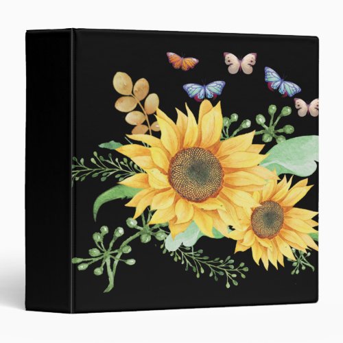 sunflower spring 3 ring binder