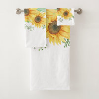 sunflower spring bath towel set