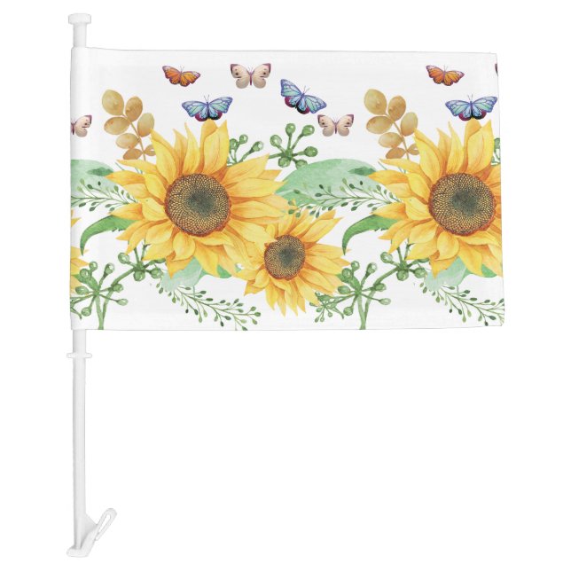 sunflower spring car flag (Front)