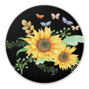 sunflower spring ceramic knob
