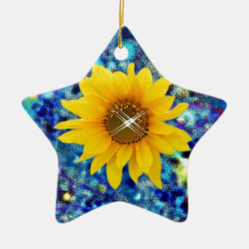 Sunflower spring Dazzle gifts Ceramic Ornament