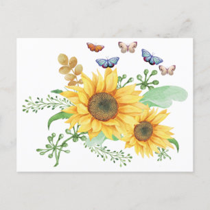 sunflower spring holiday postcard