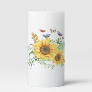 sunflower spring pillar candle