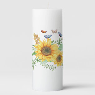 sunflower spring pillar candle