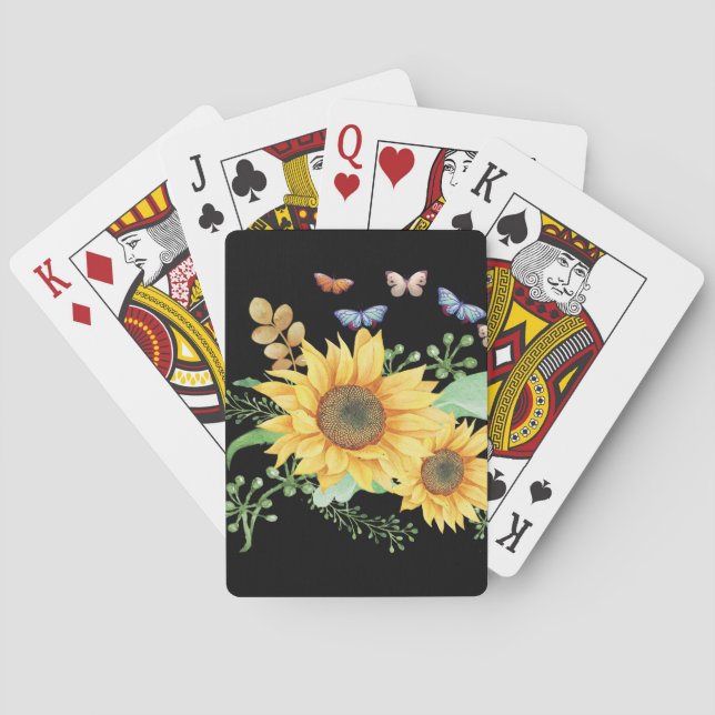 sunflower spring poker cards (Back)