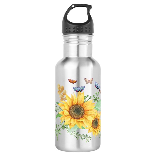 sunflower spring stainless steel water bottle (Front)