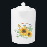 sunflower spring teapot<br><div class="desc">sunflower spring, Are you a spring love? or do you love flower? well, this funny spring 2021 is an excellent choice for you. Show the world your sunflower art loves with this fun design. Add to your wardrobe or gift to a friend or family member. If you are looking for...</div>