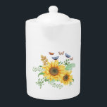 sunflower spring teapot<br><div class="desc">sunflower spring, Are you a spring love? or do you love flower? well, this funny spring 2021 is an excellent choice for you. Show the world your sunflower art loves with this fun design. Add to your wardrobe or gift to a friend or family member. If you are looking for...</div>