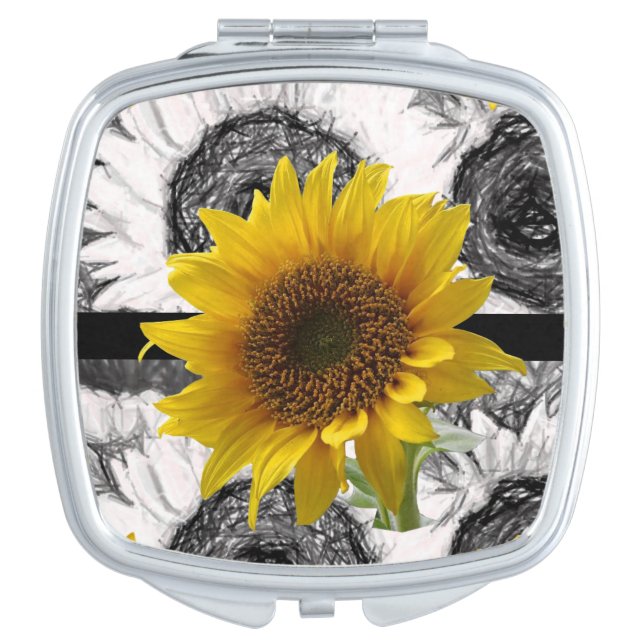 Sunflower Square Compact Mirror (Front)