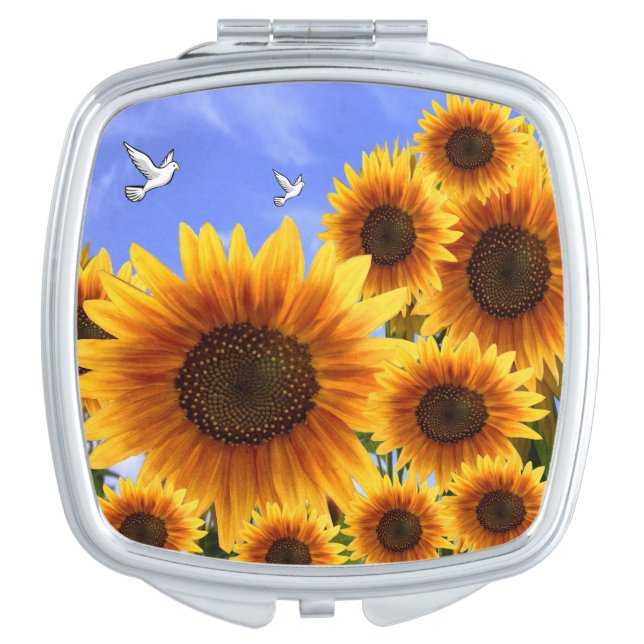 Sunflower Square Compact Mirror (Front)