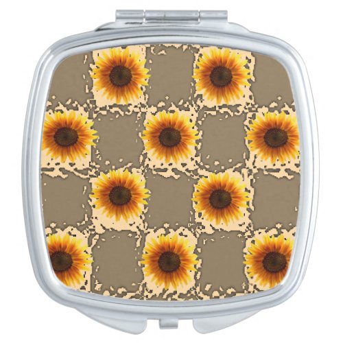 Sunflower Square Compact Mirror