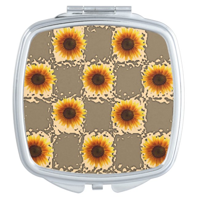 Sunflower Square Compact Mirror (Front)
