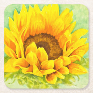 Sunflower Square Paper Coaster